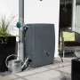 Arves Regentonne Noblesse 275 l Black Granit mit Wasserhahn im Garten.