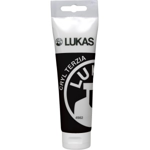 Tube Lukas Cryl Terzia Acrylfarbe Studien-Qualität, 125ml, Elfenbeinschwarz.