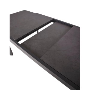 DELUKE Garten-Sitzgruppe EERO 9-tlg. Kunststoff Grau Gartenmöbel-Set Gartengarnitur Garten-Essgruppe Stapelstühle Esstisch Ausziehbar