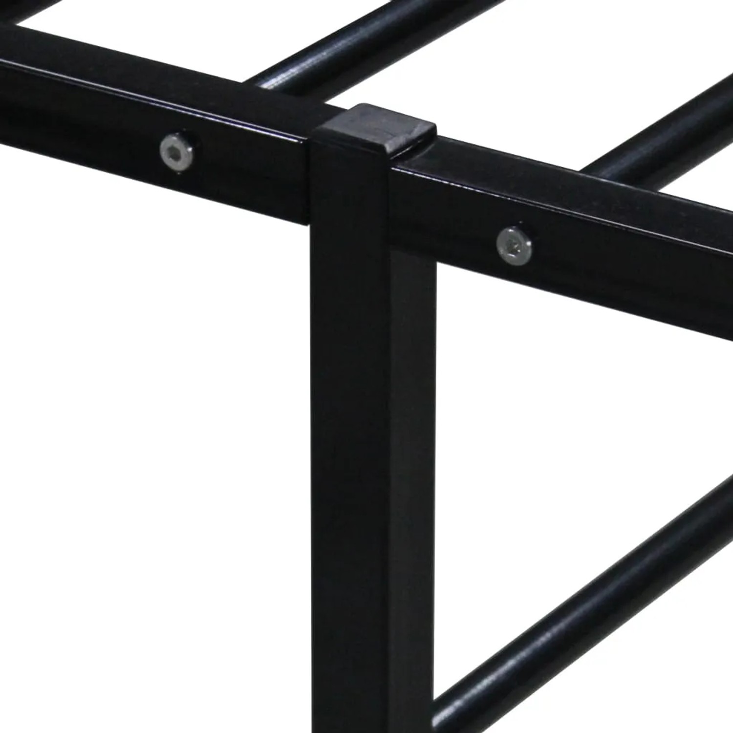 Detailansicht: Schwarzes Metall Bettgestell 180x200 cm von vidaXL.