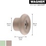 Wagner Wandhaken Dot, Set mit 4 Haken in Taupe und Pastellgrün, aus Elastomer und Stahl.