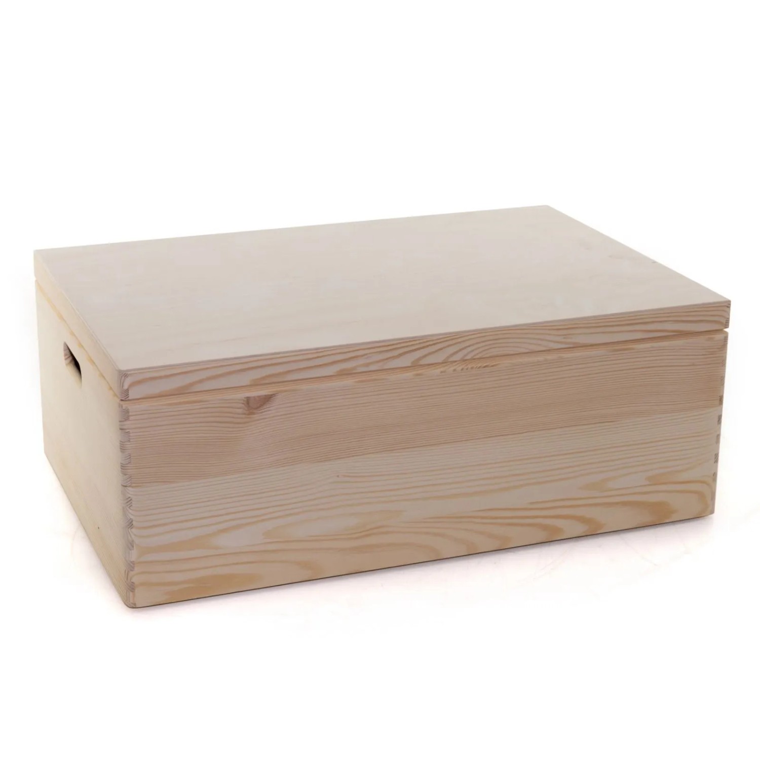HolzFee Holzkiste Stapelbar mit Deckel 59 x 40 x 20 cm Kiste Holz mit Griffe und 4 Füßchen