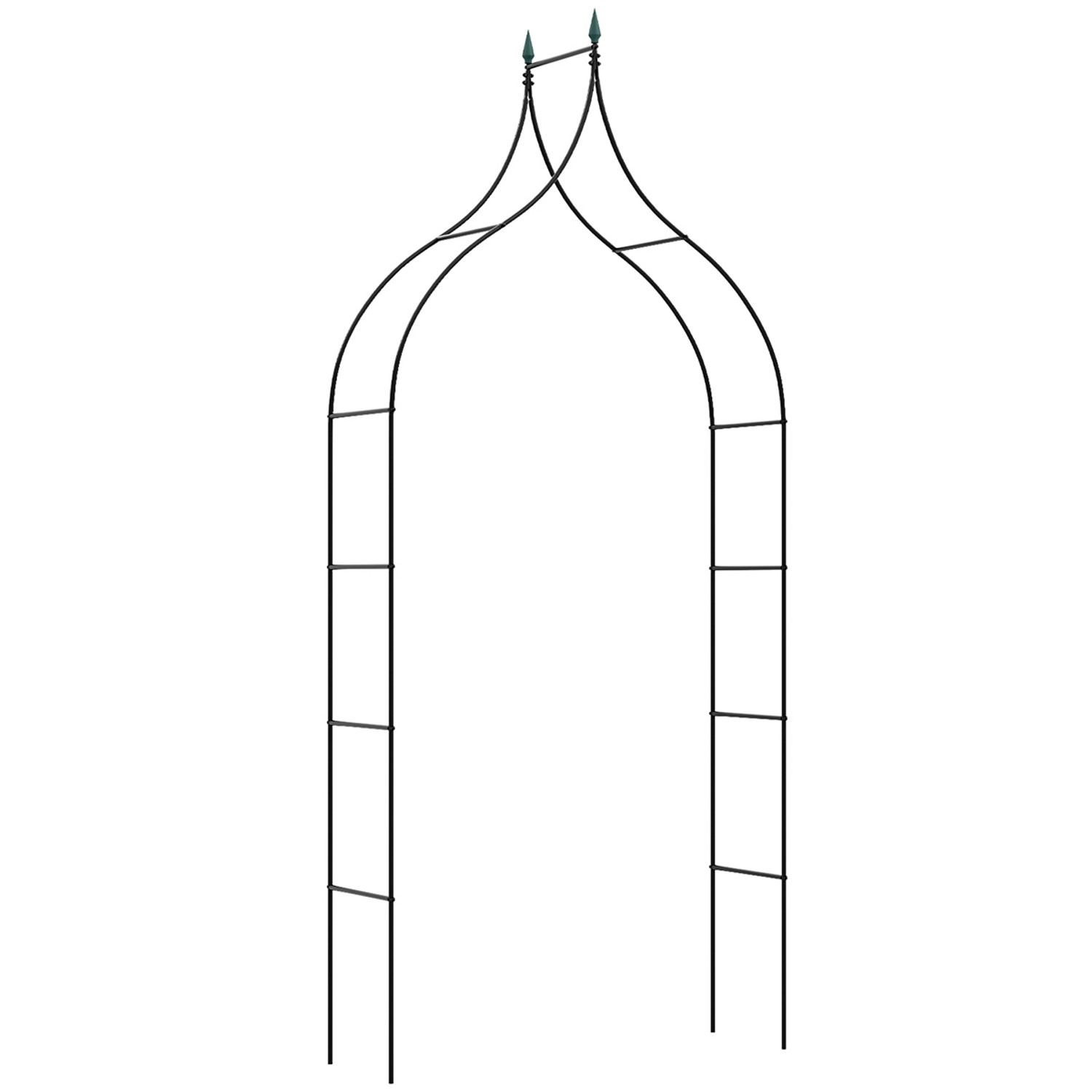 Costway Rosenbogen Metall Gartenbogen für Kletterpflanzen 125x39x287cm günstig online kaufen