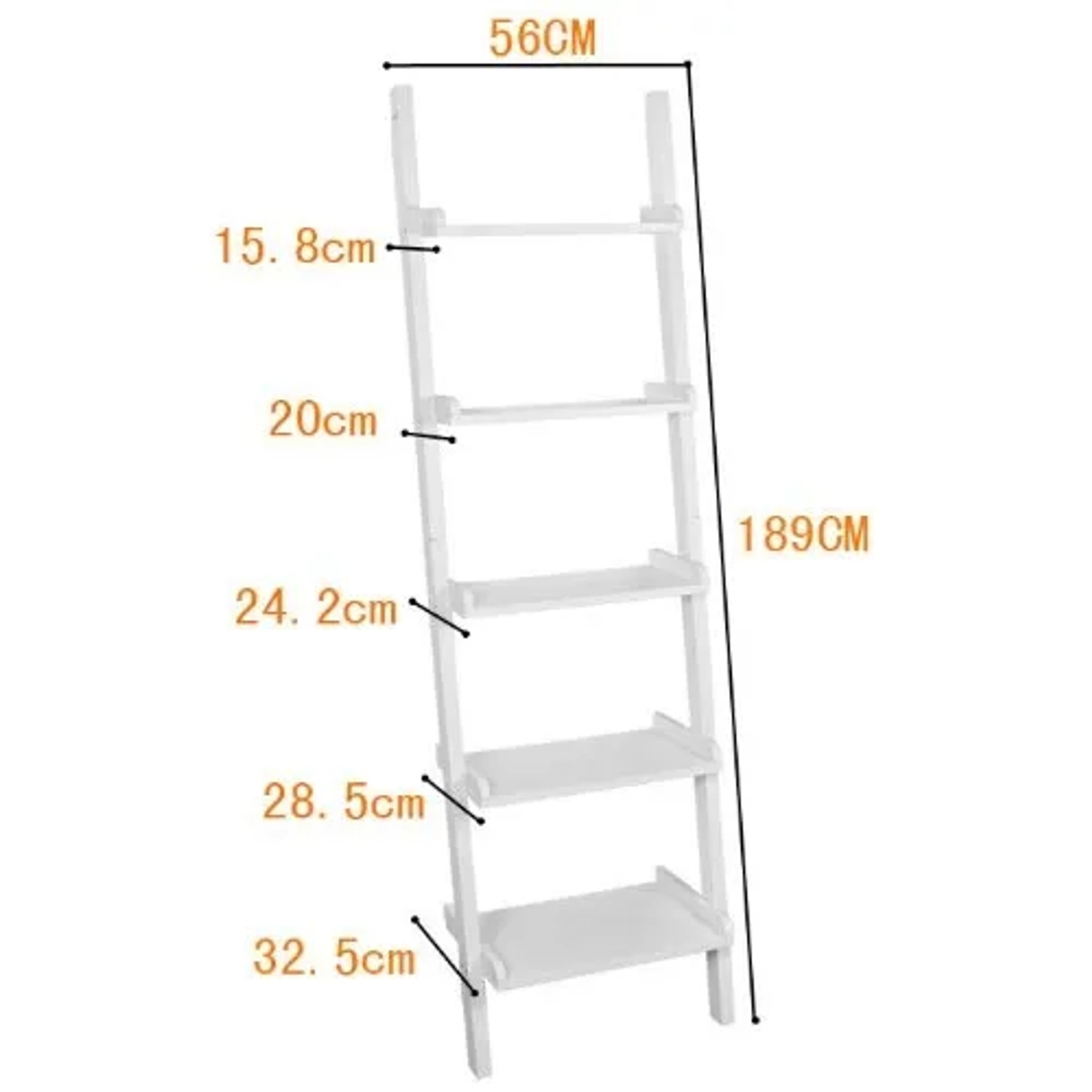 SoBuy Leiterregal FRG17-W 5 Böden Weiß Holz 56 x 189 x 32,5 cm kaufen bei OBI