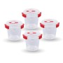 4er-Set Bestlivings Joghurt Frischhalteboxen, 0,64L, rot, mit luftdichtem Deckel.
