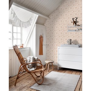 ESTAhome Tapete Wald mit Waldtieren Terrakotta 50 x 900 cm