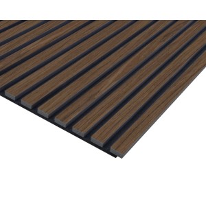 FN Acustico Akustikplatte in Walnuss-Optik. Schallabsorbierendes Paneel für Wand und Decke.