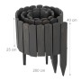 Relaxdays Beeteinfassung Tannenholz Anthrazit Flexibel 200 cm x 25/35/40 cm_4