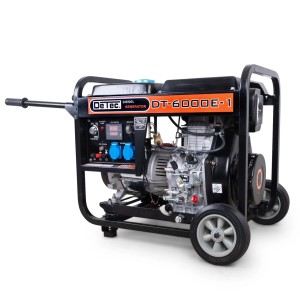 DeTec. Diesel Stromerzeuger DT-6000E-1, 5kW, mit E-Start, Notstromaggregat für Baustelle & Zuhause.