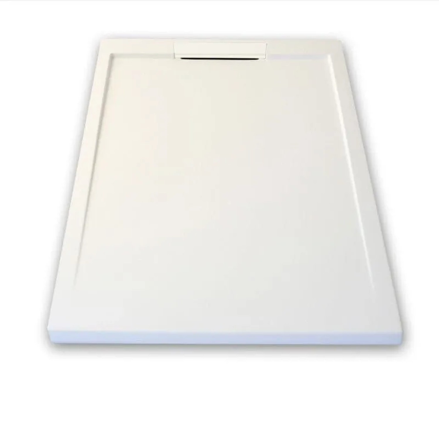 Mirlo Mineralguss Duschwanne Extra Flach Lux  Weiß 90x110cm