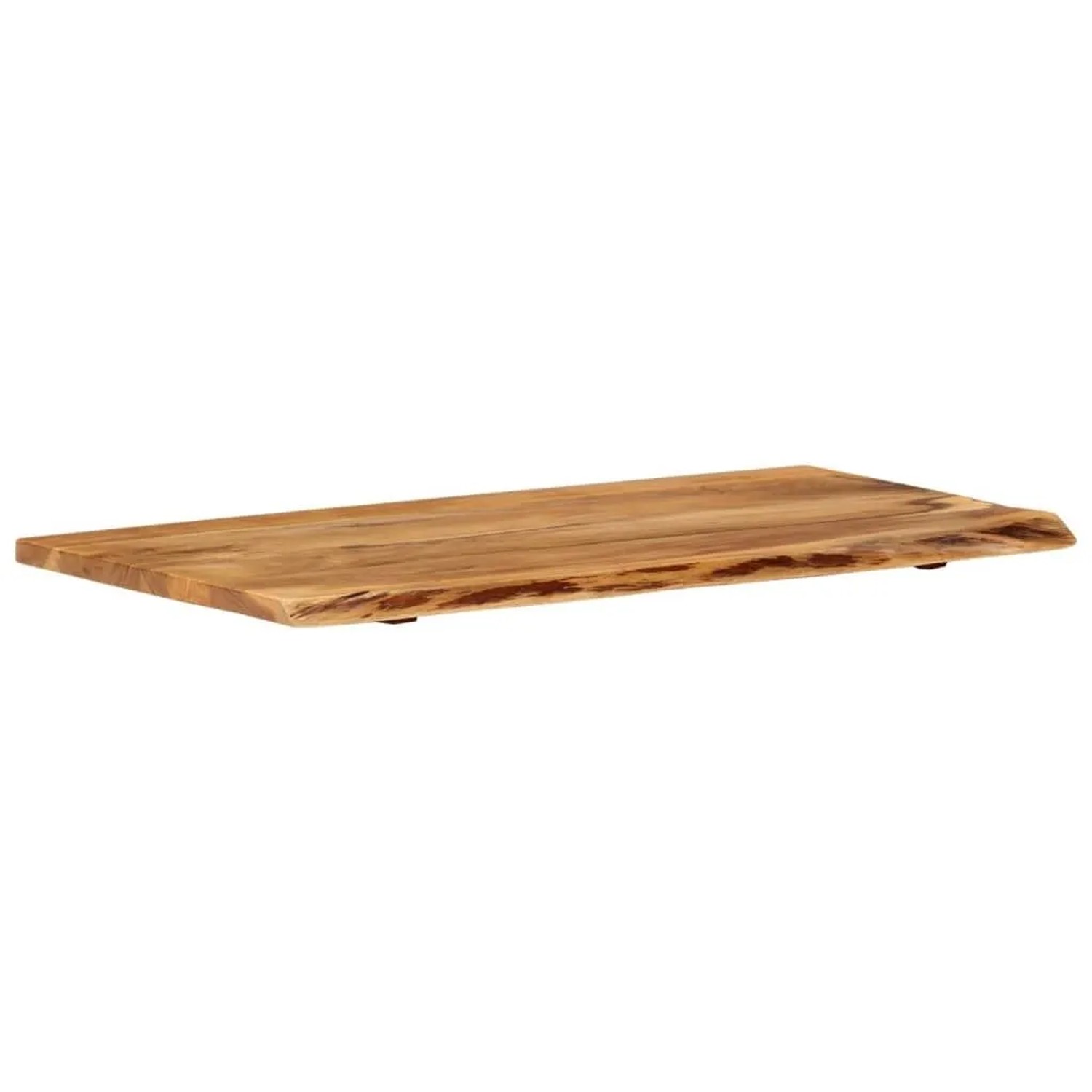 Waschtischplatte aus Akazie Massivholz, 100x52 cm, mit Baumkante für rustikales Bad-Design.