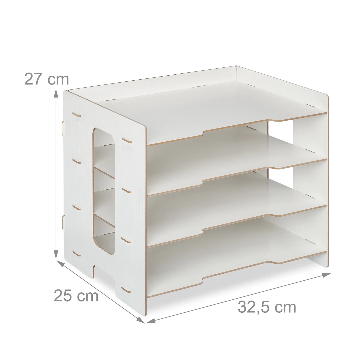 Relaxdays Briefablage MDF Weiß mit 3 Fächern 27 cm x 32,5 cm x 25 cm 1,2 kg_4