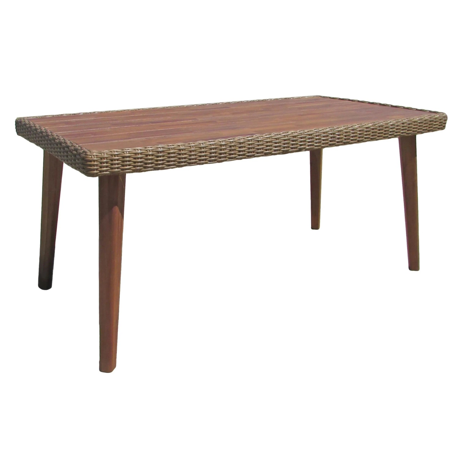 DELUKE Gartentisch VENICE Akazie Cognac 162x90x75cm Terrassentisch Wetterfest Outdoor Tisch