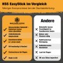 Vergleich: HSS EasyStick EPDM Dachfolie vs. andere. Vorteile der selbstklebenden Dachbahn: wasserdicht, flexibel, Made in EU.