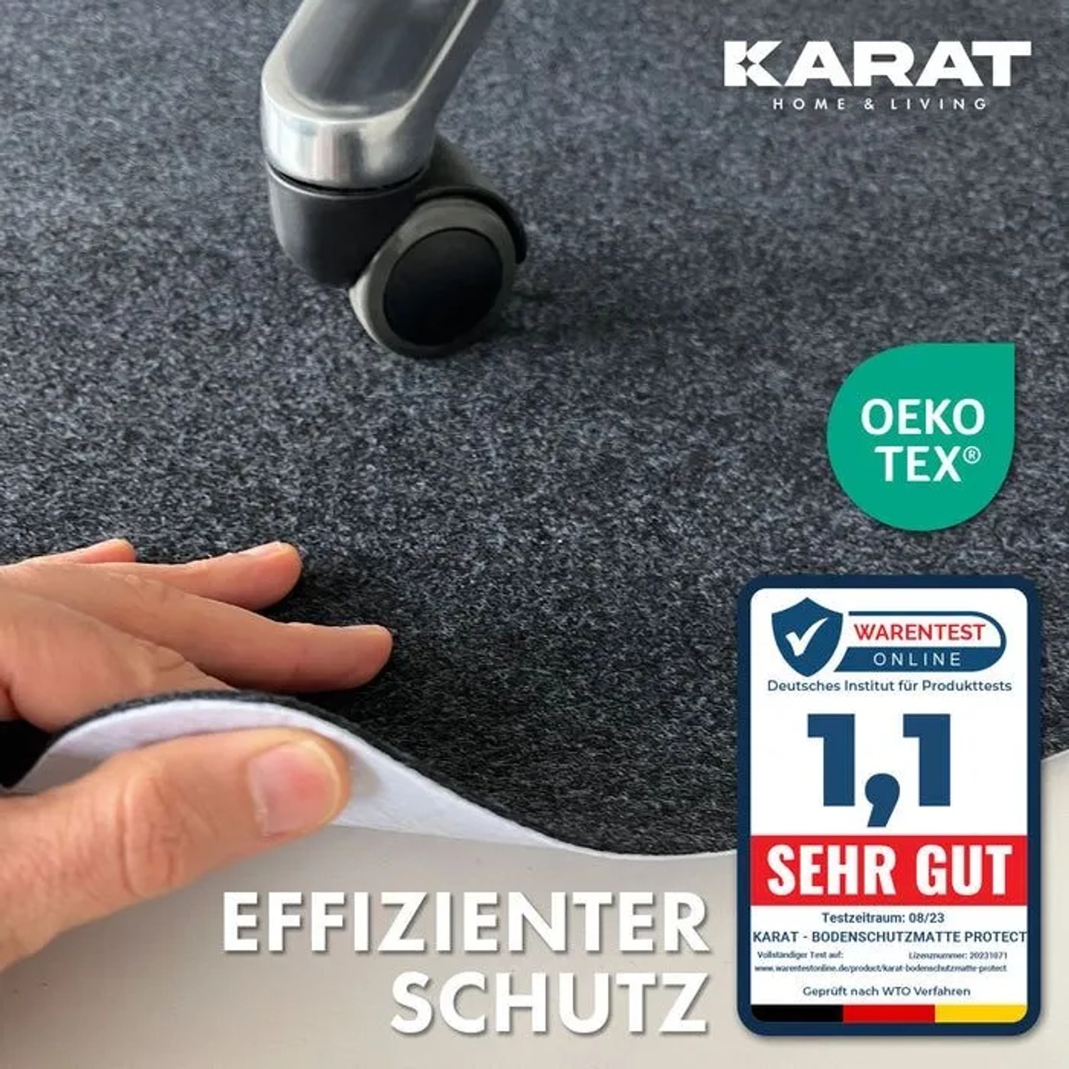 Floordirekt Bodenschutzmatte Viking Polyester Rutschhemmend Dunkelgrau 100 x 120 cm_4