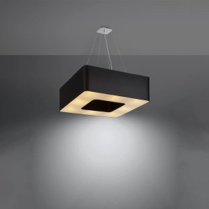 Schwarzer Sollux Lighting Kronleuchter Urano 60 mit quadratischem Design für Lampen & Leuchten.