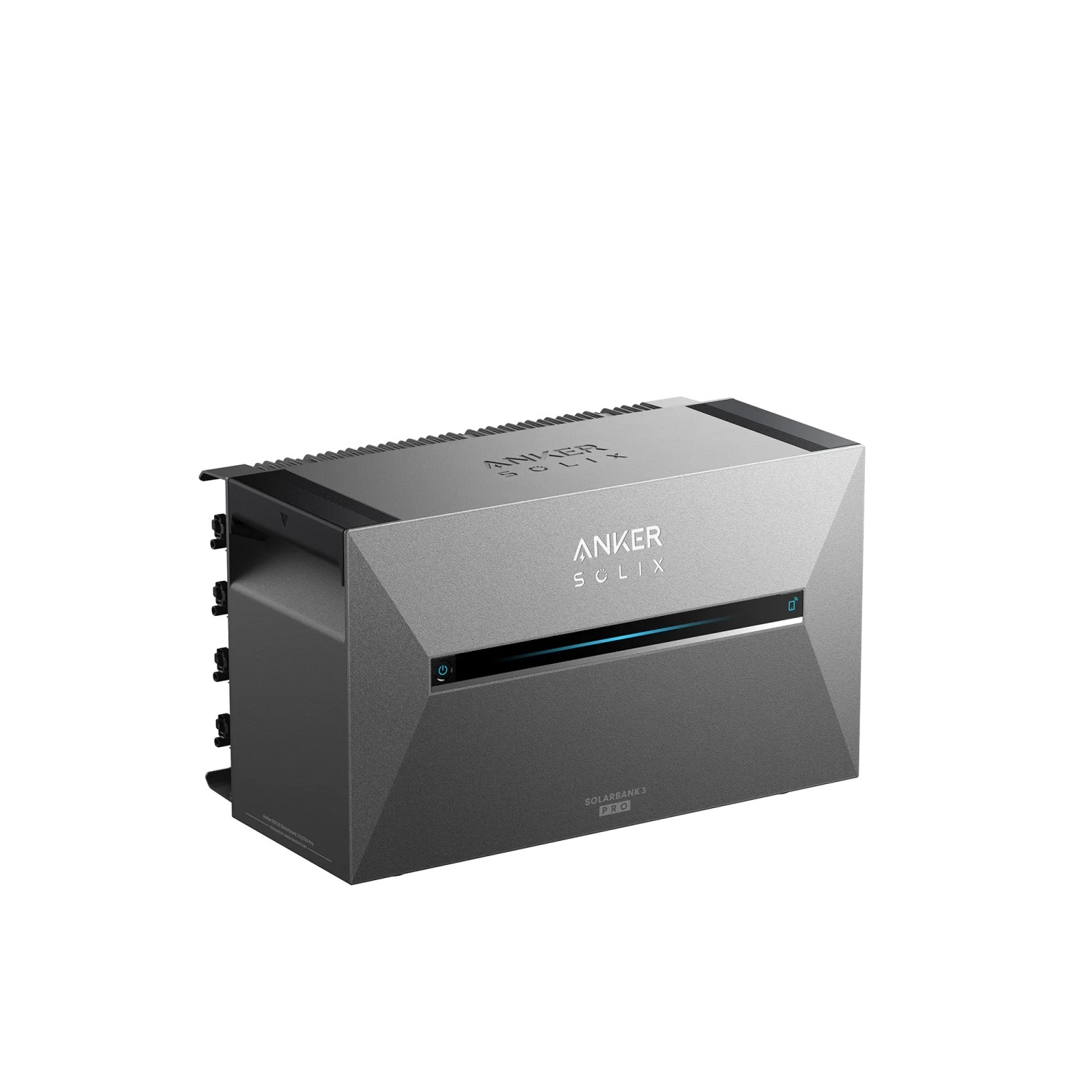Anker Solix Solarbank 3 Pro für Balkonkraftwerk-Sets, graues Gehäuse.