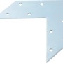 Silberner, verzinkter Eckverbinder 120x120x35 mm zur Eckverbindung und Verstärkung.