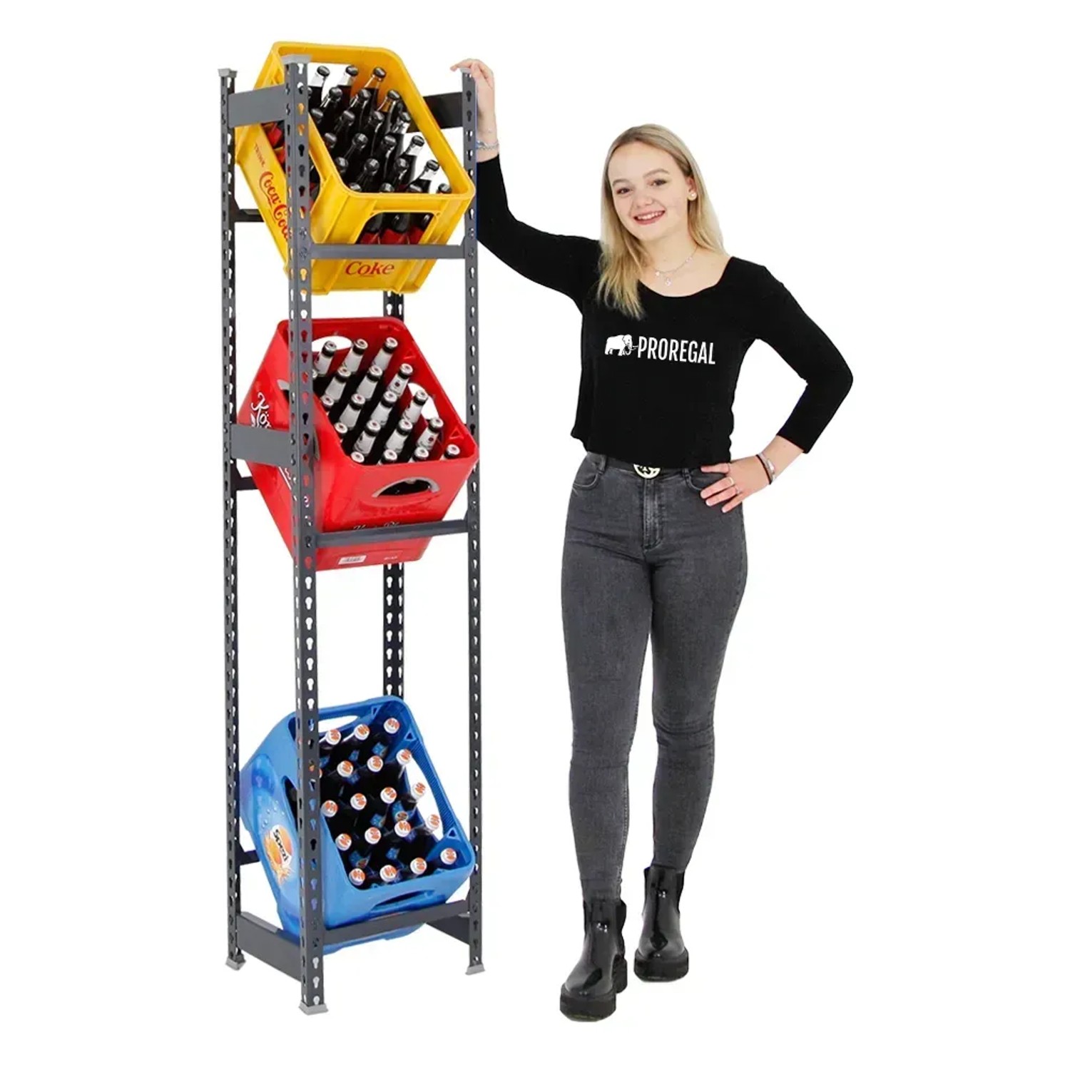 PROREGAL Regal für Getränkekisten Big Camel 180 cm hoch 40 x 30 cm Anthrazit kaufen bei OBI