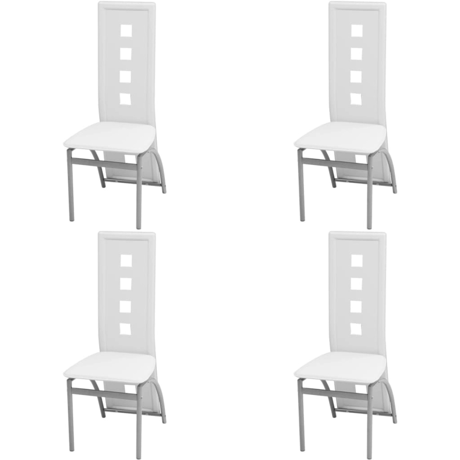 vidaXL Esszimmerstühle 4 Stk Weiß Kunstleder 243647 günstig online kaufen