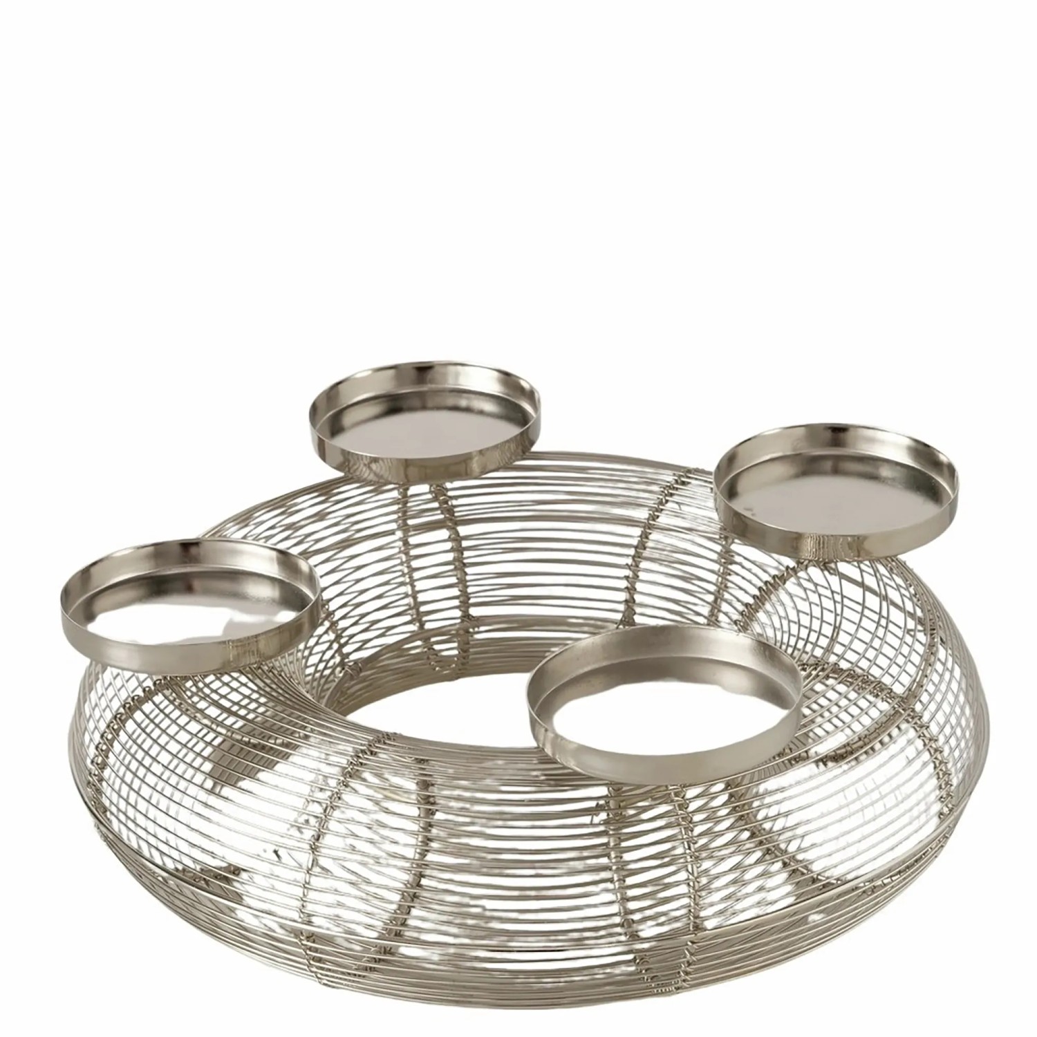 Boltze Kerzenleuchter Ringvi Rund 12 cm x 35 cm x 12 cm Silber