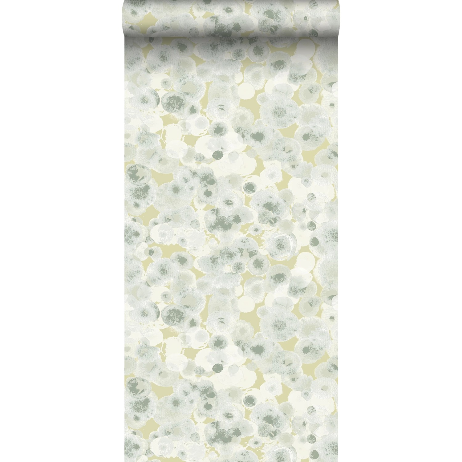 Sanders & Sanders Tapete Aquarellblasen Graugrün Und Hellgrün 53 Cm X 10 M günstig online kaufen