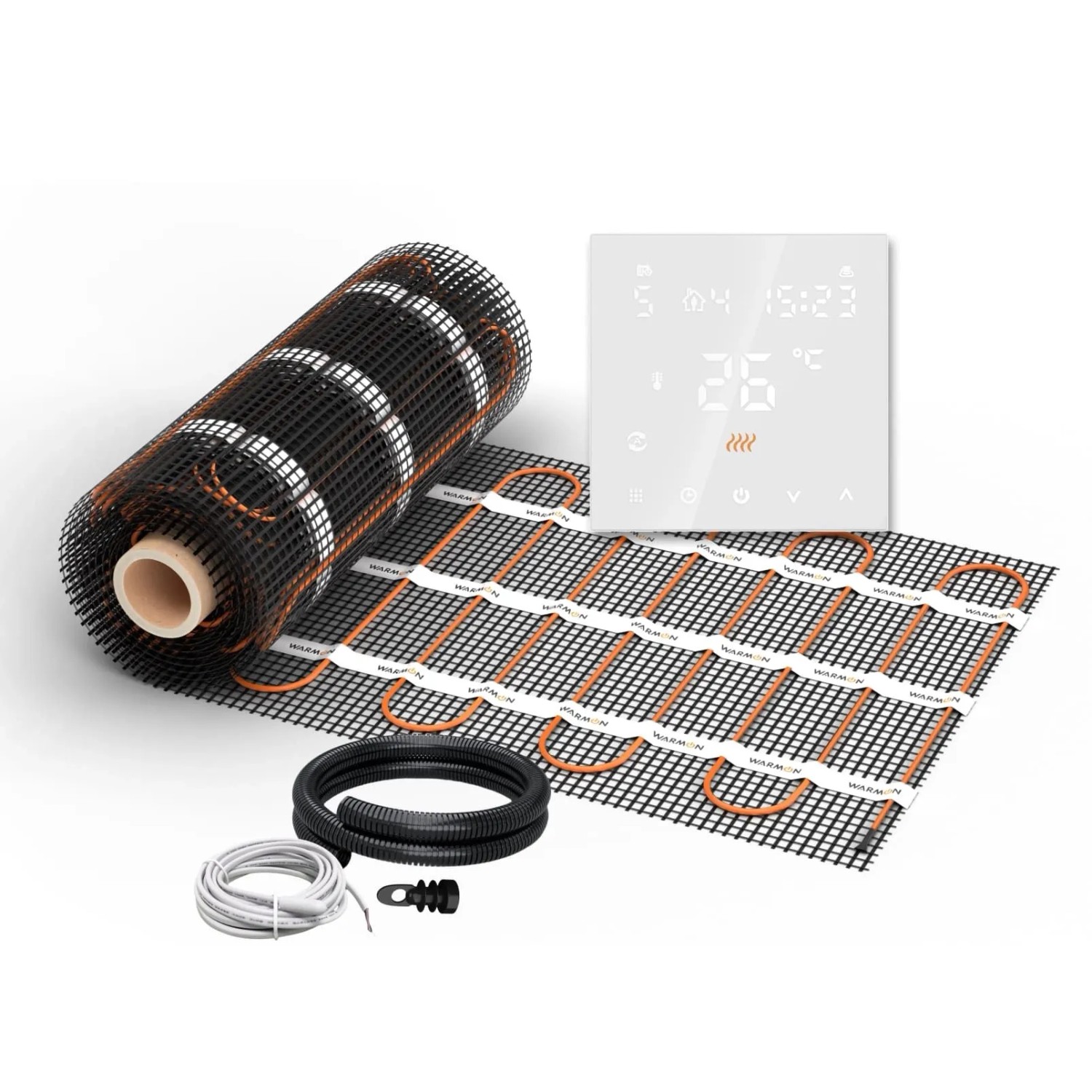 WARMON Fußbodenheizung Elektrisch CLASSIC 150 W/m² inkl. TS 300 Thermostat Weiß 2 m²