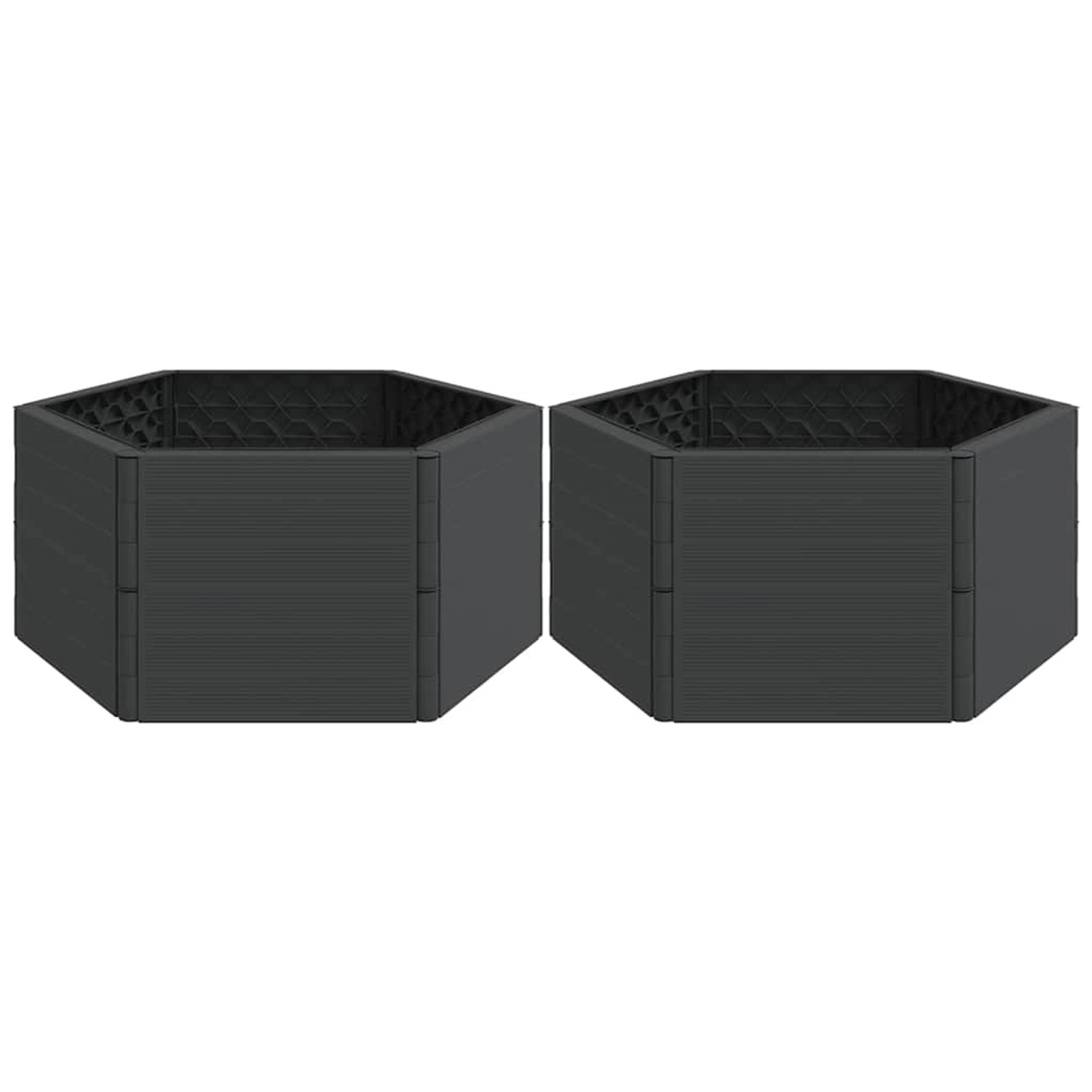 vidaXL Pflanzkübel 2 Stk Anthrazit PP 3189184 günstig online kaufen