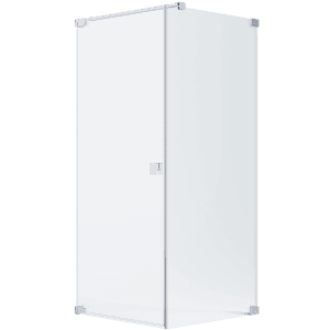 Schöner Wohnen Eckdusche mit Drehtür und Seitenwand, silbermatt, 80x90x200 cm.