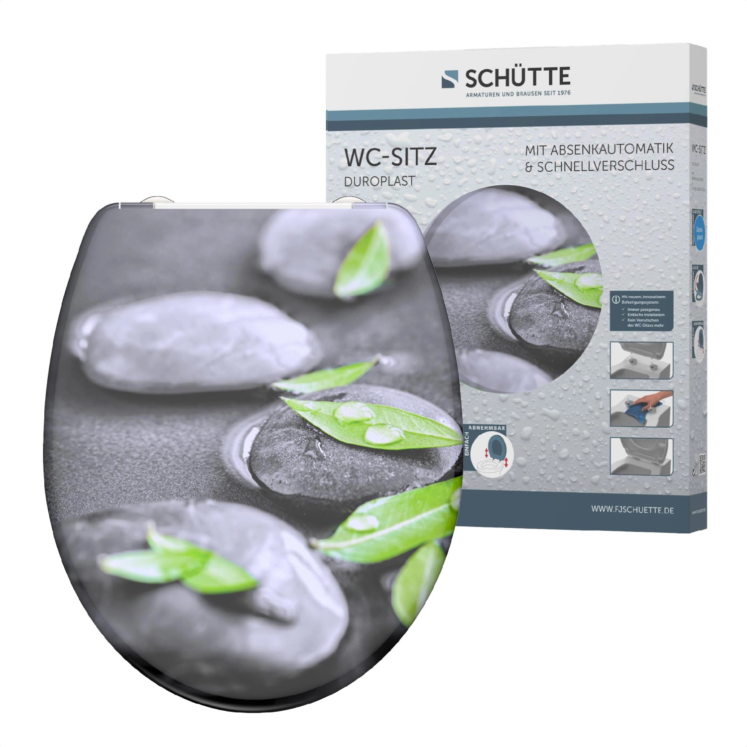 Schütte WC-Sitz Stone Duroplast mit Absenkautomatik & Schnellverschluss