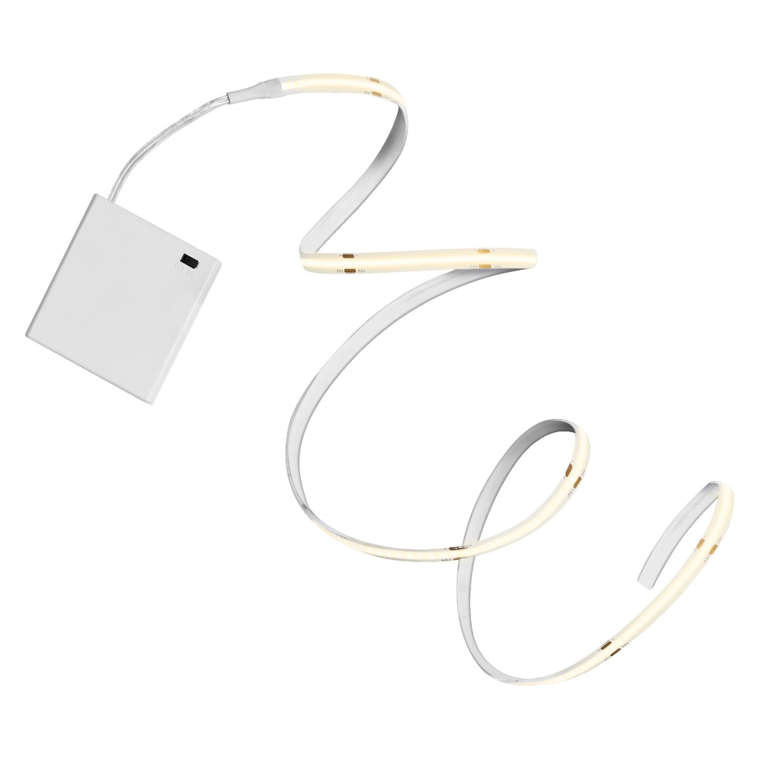 Ledvance LED-Streifen Flex COB, batteriebetrieben, 200cm, warmweißes Licht.