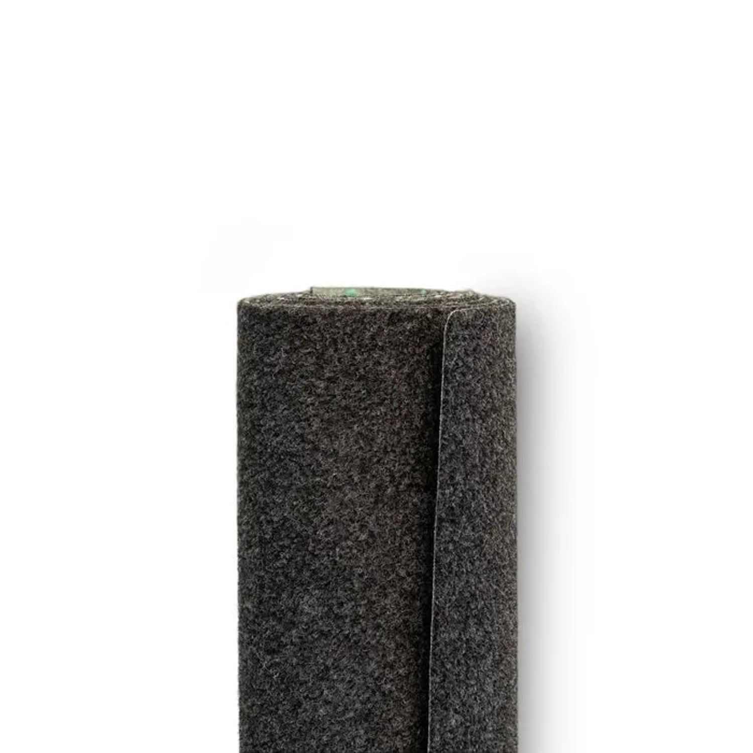 Aufgerollter, schwarzer Karat Rasenteppich Farbwunder PRO Kunstrasen (133x250 cm).