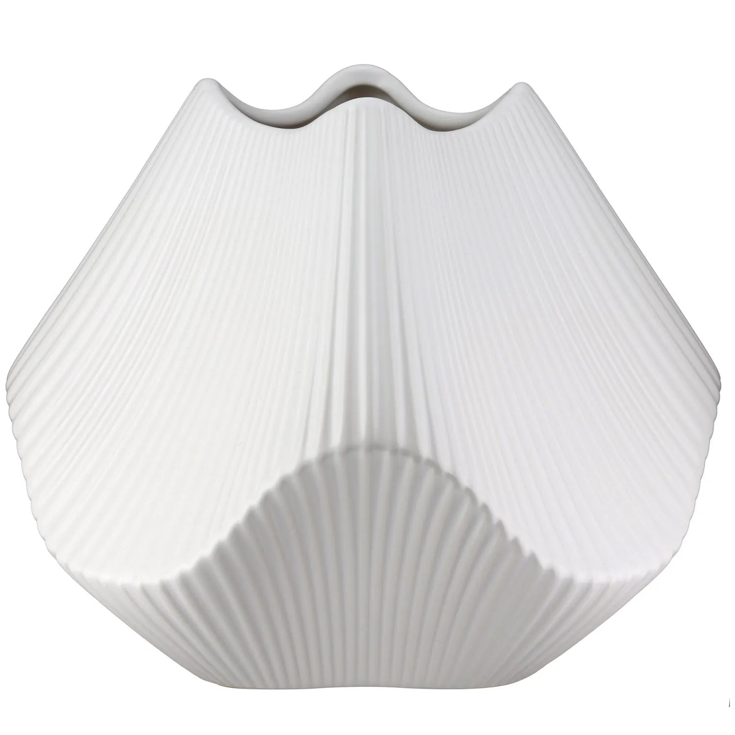 Gilde Vase Lamellen Weiß 18,5 cm x 22 cm