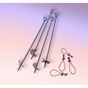 ShelterLogic Bodenanker 76 cm Set für Lauben und Pavillons. Robuste Erdanker mit Stahlseilen zur Verankerung.