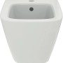 Weißes Ideal Standard i.life S Wand-Bidet mit Überlauf und Hahnloch.