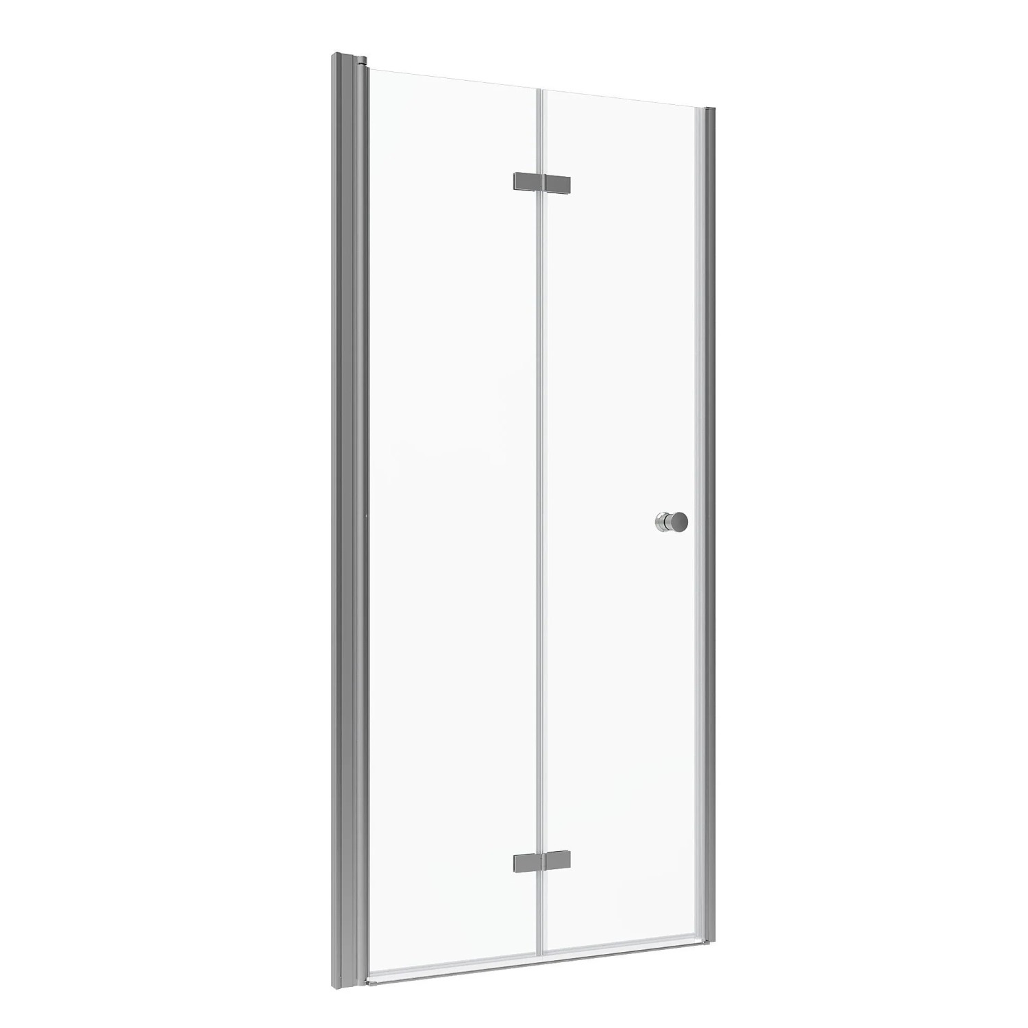 Aquabatos 5 mm ESG Duschtür 80 x 187 cm Nischentür Falttür mit Chrom Knopf Rahmenlose Duschwand Duschabtrennung 10 mm Wa...