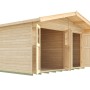 Unbehandeltes Weka Holz-Gartenhaus Lago mit Satteldach, 400x320 cm. Gartenhaus mit Doppeltür und Fenster.