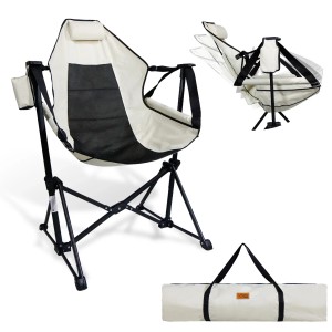 CCLIFE Campingstuhl Klappstuhl Outdoor Faltbar 100Kg Beige