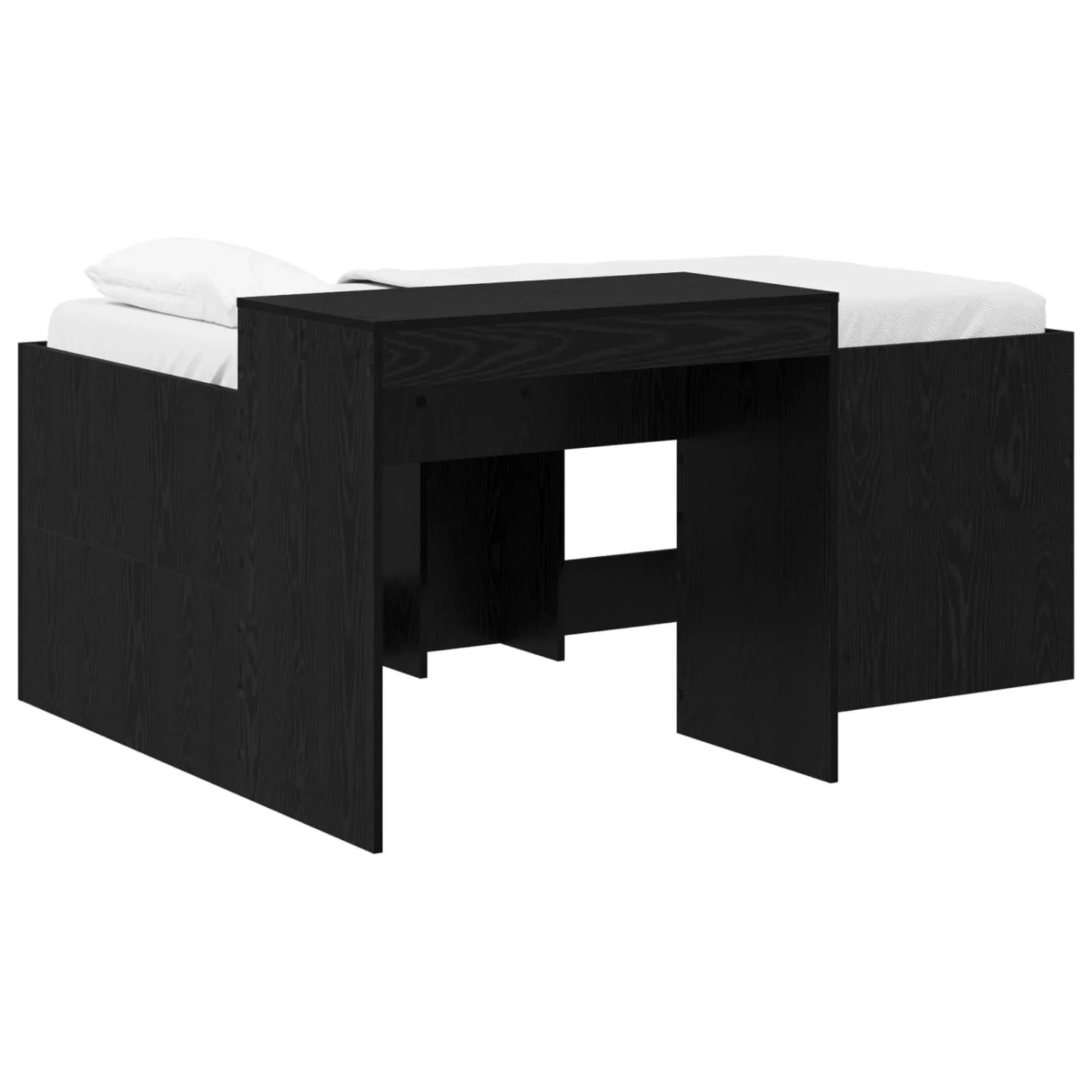 vidaXL Hochbett mit Schreibtisch für Kinder Schwarz Holzwerkstoff 3422668