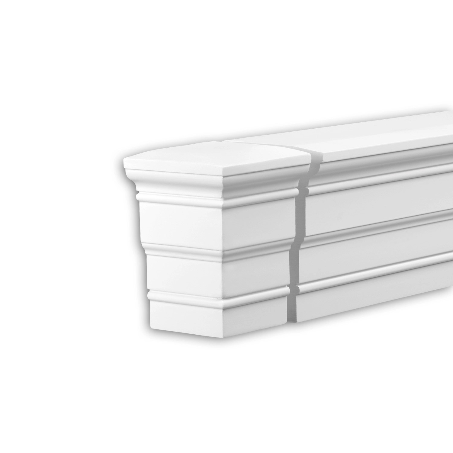 PROFHOME 434331 Stirnelement Fassadenstuck Zierelement Fassaden Element 10 cm x 10 cm x 13,7 cm Weiß