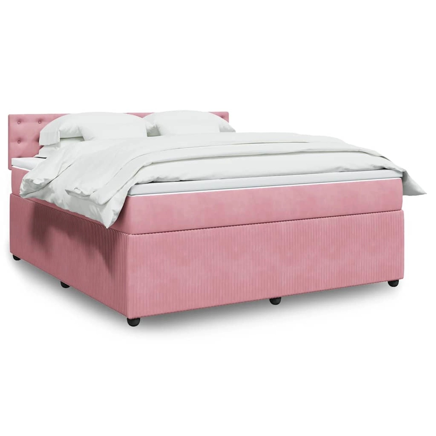 vidaXL Boxspringbett mit Matratze Rosa 180x200 cm Samt 3290123 günstig online kaufen