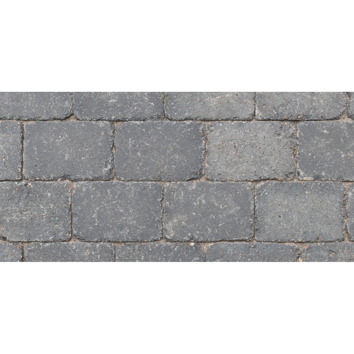 Graue Diephaus Pflastersteine Collo Basalt, verlegt als Gehweg oder Einfahrt.
