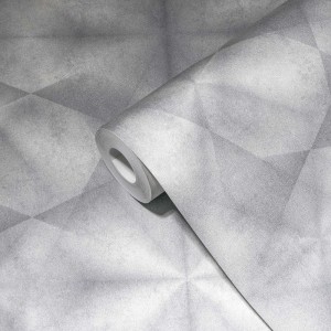 Bricoflor Vliestapete My Home My Spa 386922, graue Tapete mit geometrischem Muster.