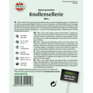 Sperli Knollensellerie Mars Samenpackung: Vitaminreicher, lagerfähiger Sellerie für den Gemüseanbau.