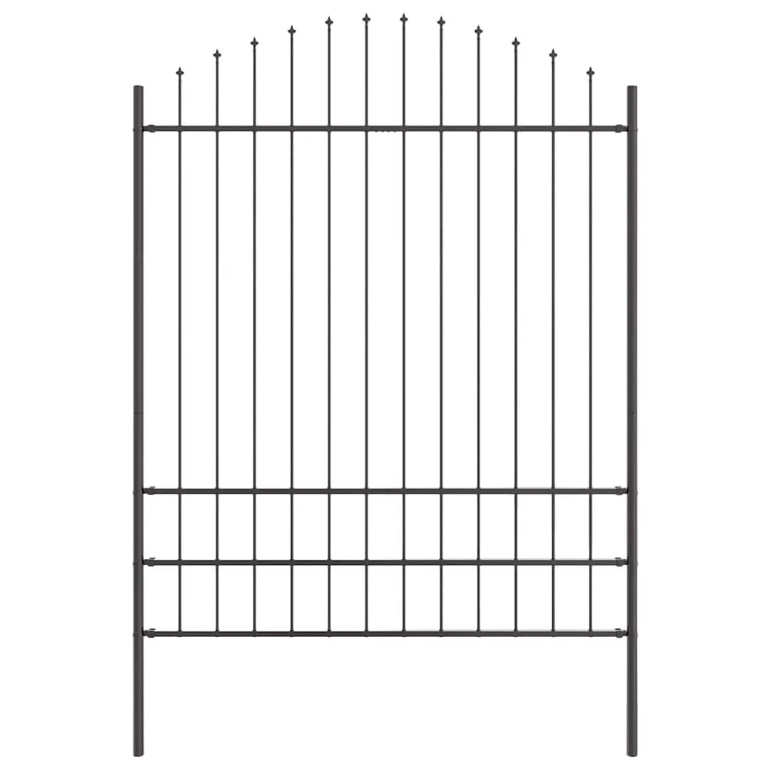 vidaXL Gartenzaun Grau 340 x 200 cm Pulverbeschichteter Stahl 3360099 günstig online kaufen