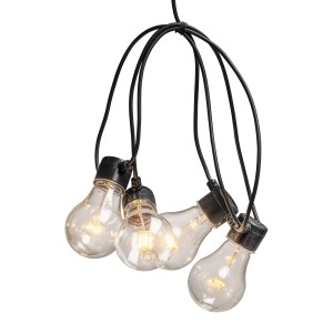 Konstsmide LED Biergarten Lichterkette mit 20 bernsteinfarbenen Glühbirnen für Außen.