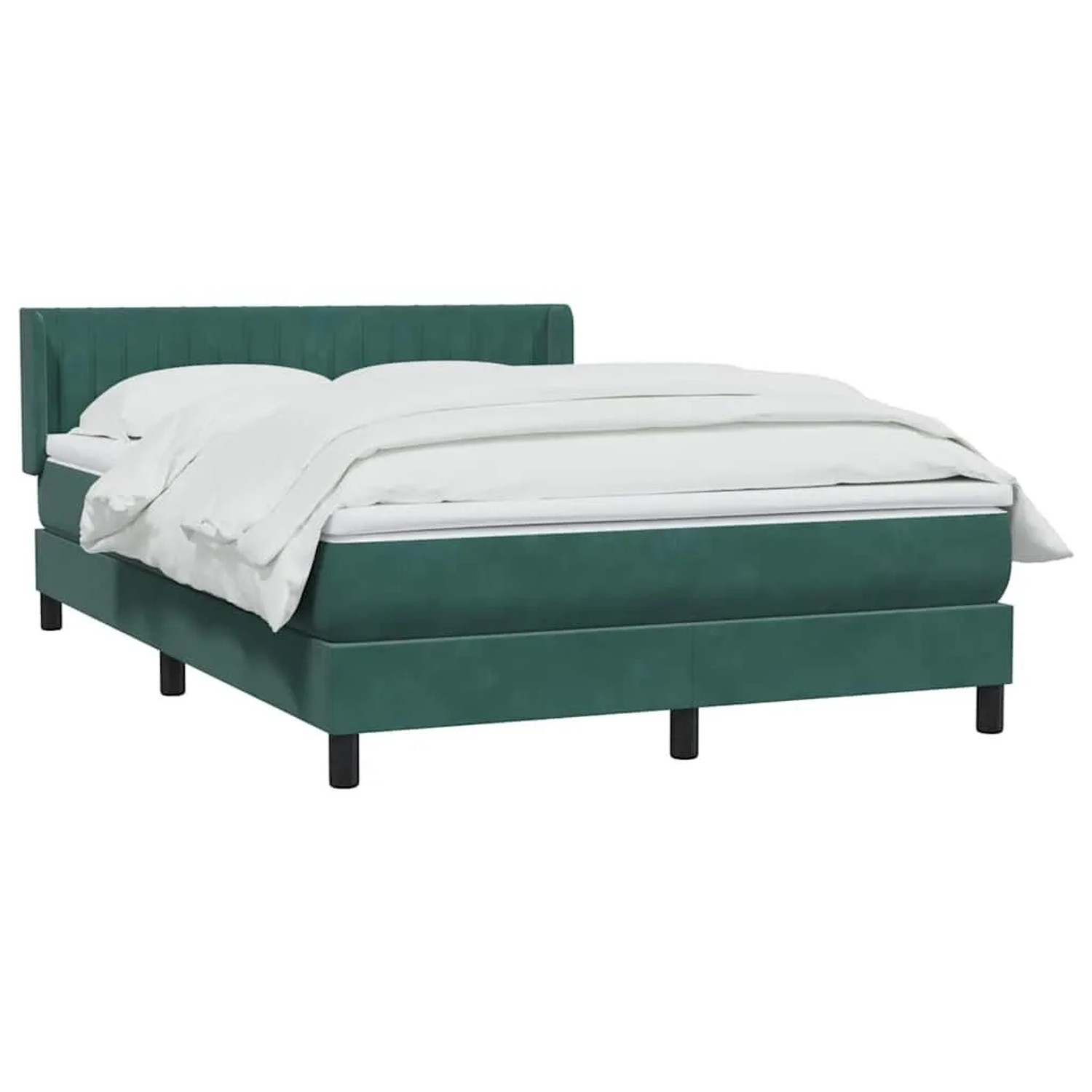 vidaXL Boxspringbett mit Matratze Dunkelgrün 160x210 cm Samt 3318288 günstig online kaufen