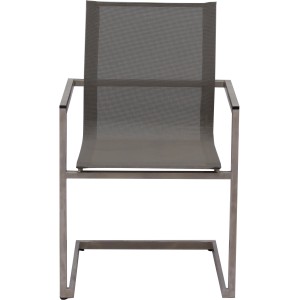 Grauer Garden Pleasure Freischwinger Sienna, 4er-Set. Moderner Hängesessel mit Edelstahlgestell und Textilbespannung.