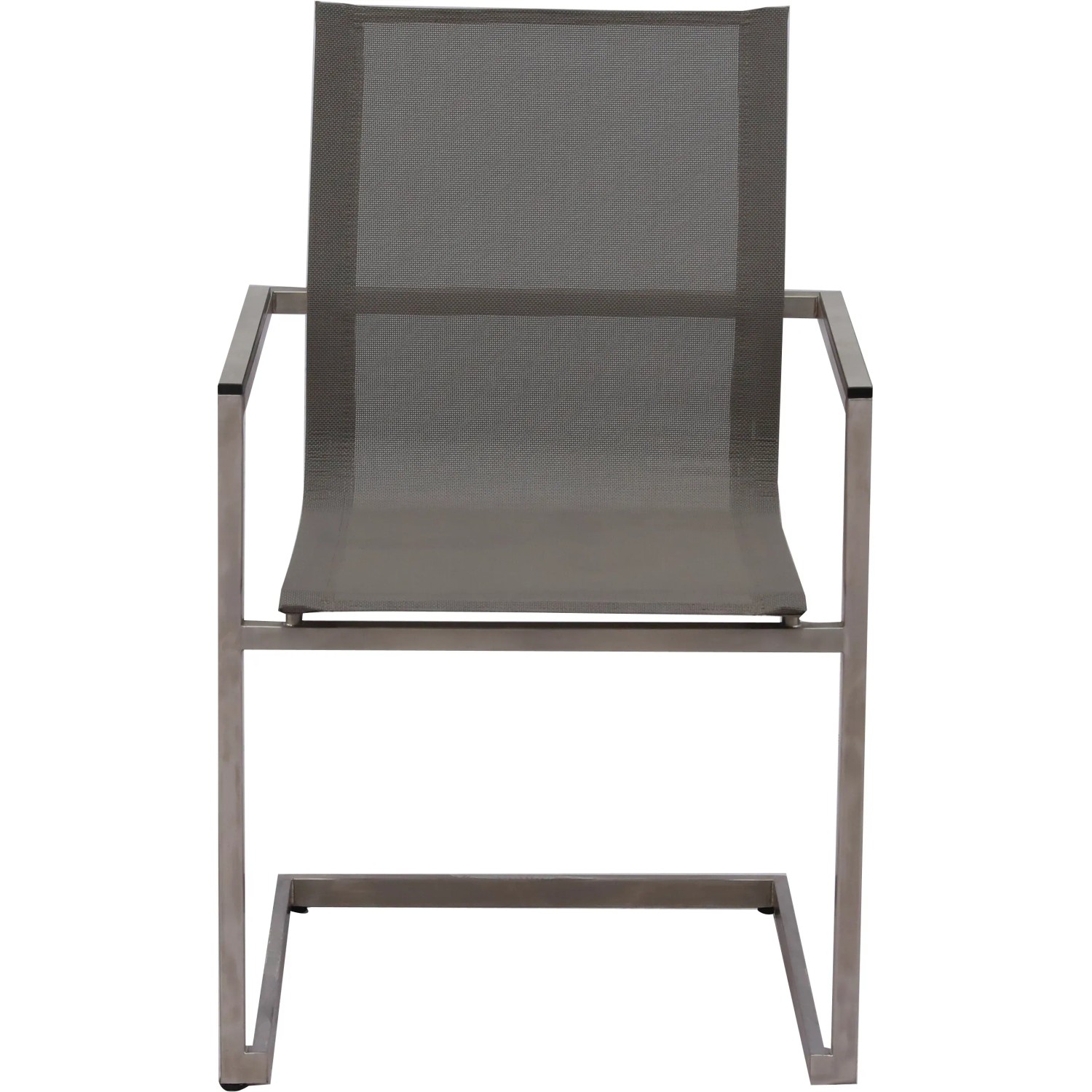 Grauer Garden Pleasure Freischwinger Sienna, 4er-Set. Moderner Hängesessel mit Edelstahlgestell und Textilbespannung.