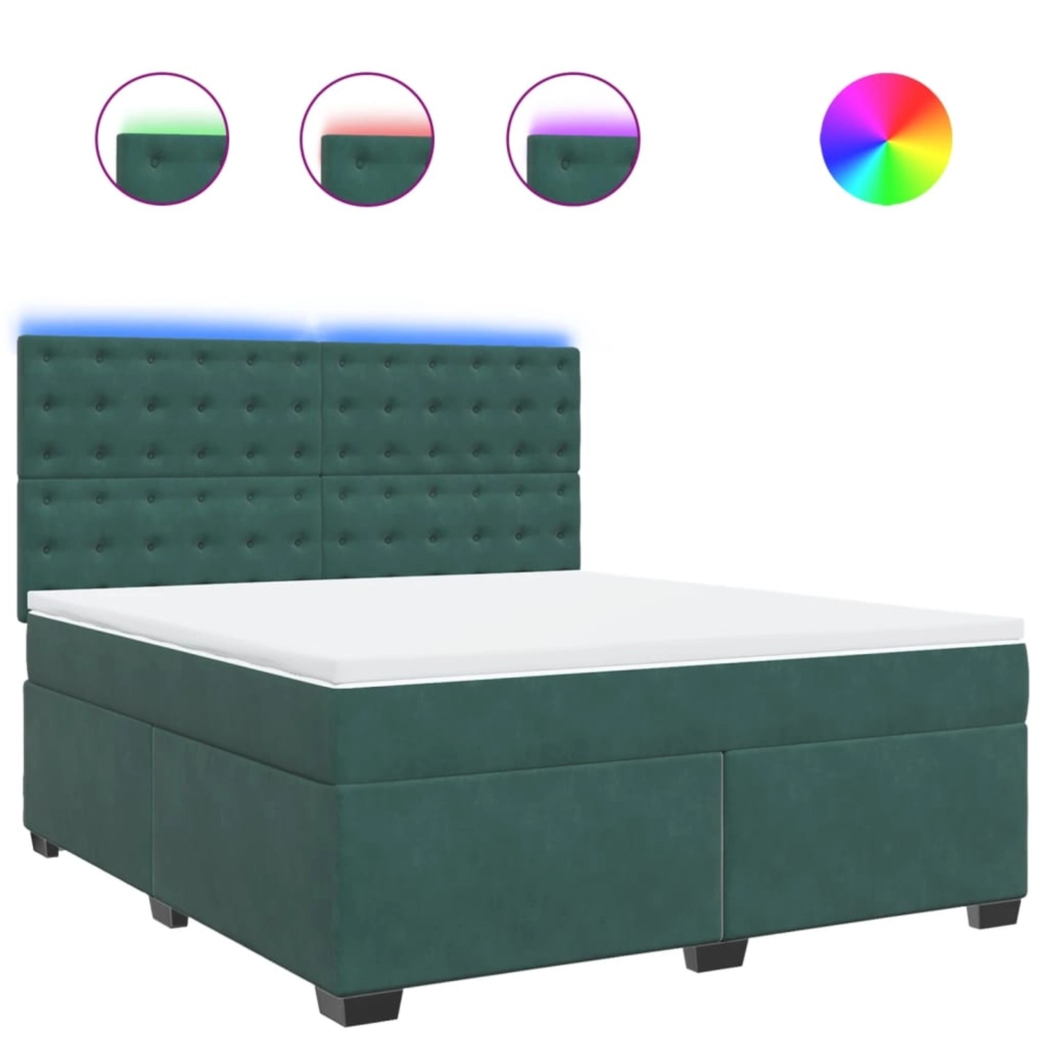 vidaXL Boxspringbett mit Matratze Dunkelgrün 180x200 cm Samt 3293293 günstig online kaufen